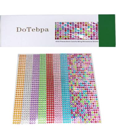 4032 Pieces 6mm Colorful Bling Rhinestone Sticker Sheet - Self Adhesive Gems for Scrapbooking, DIY Crafts & Wedding D cor - Buy Online on GoSupps.com