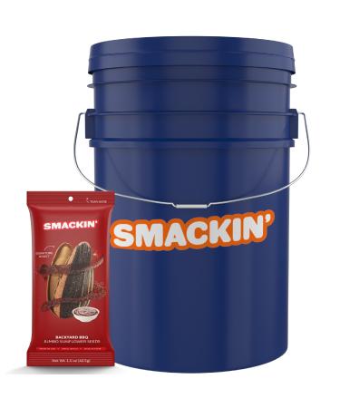 SMACKIN' Sunflower Seeds | Roasted Jumbo Sunflower Seeds | 54 Bag Seed Bucket | 1.5 Ounce Flavored Sunflower Seeds | Small-Batch American Made Sunflower Seeds (Backyard BBQ)