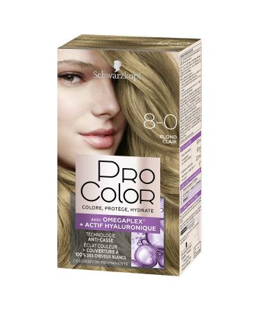 Schwarzkopf - Pro Color - Permanent Hair Color - Anti-Breakage - Omega Plex Technology - Extra Long Lasting Hold - Light Blonde 8.0