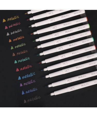 REALIKE Metallic Pens Set of 12 for Cricut Machines - Multicolor Marker Pens for Drawing & Coloring - Compatible with Cricut Maker 3, Maker, Explore 3, Air 2, Air - 1.0 Tip - Metallic Pen Set - Buy Online on GoSupps.com