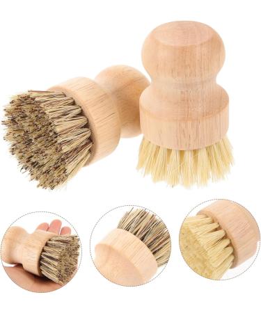 Solustre 6 Pack Rinse Brushes - Multi-Purpose Bathroom & Kitchen Cleaning Brushes with Wooden Handle - Ideal for Pots Crockery & More - Buy Online on GoSupps.com