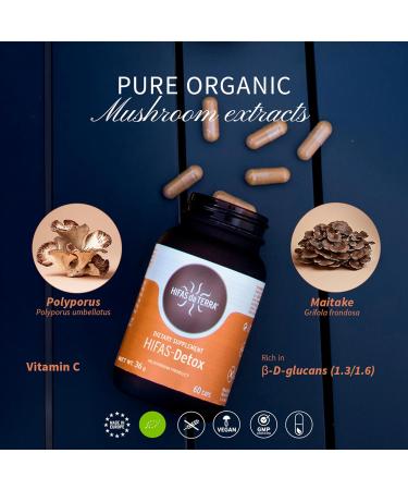 HIFAS DA TERRA HIFAS Detox - Maitake Mushroom Capsules with Polyporus Organic Mushroom Extract Complex Daily Brain Supplement for Women & Men Herbal Immune Support - 60 Vegan Capsules - Buy Online on GoSupps.com