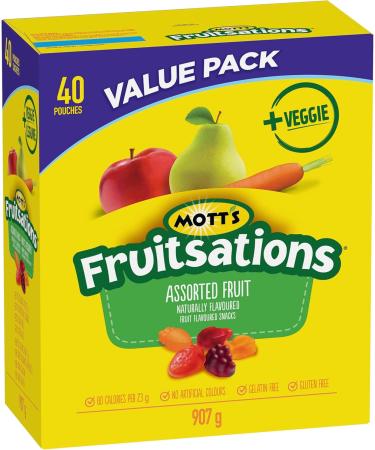 Mott's - VALUE PACK SIZE - Naturally Flavoured Fruit Flavoured Snacks - Pack of 40 Pouches No Artificial Colours 907 Grams Package of Fruit Flavoured Snacks Fruit Snack - Buy Online on GoSupps.com