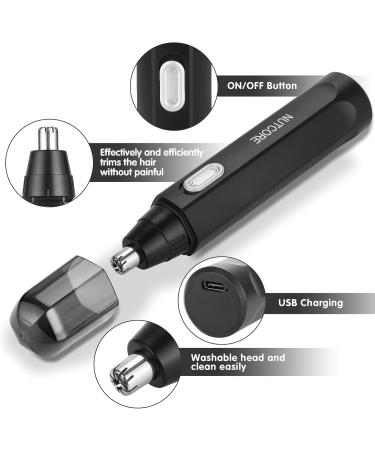 Rechargeable Waterproof Hair Trimmer for Men - Professional Stainless Steel Grooming Tool for Nose & Ear - USB-C - Perfect Gift - Buy Online on GoSupps.com