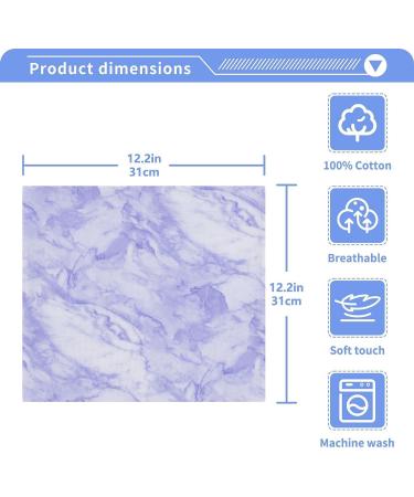 SUABO Soft Cotton Bath Washcloths Set - Purple White Cracked Marble Design - Absorbent & Quick Drying Towels for Bathroom, Spa, Gym, Kitchen - 4 Pack - Buy Online on GoSupps.com