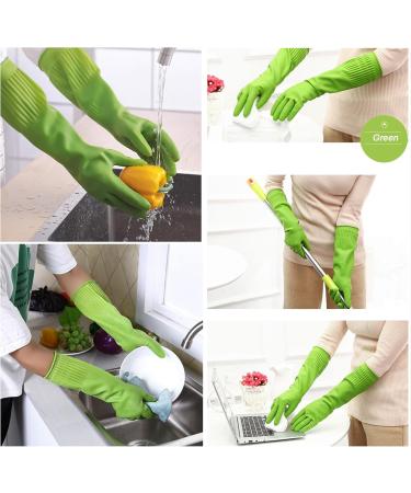 Buy Bamllum Rubber Dishwashing Gloves - 3 Pairs Long Cuff Reusable Non-Slip | Kitchen & Household Cleaning (Red Yellow Green - Buy Online on GoSupps.com