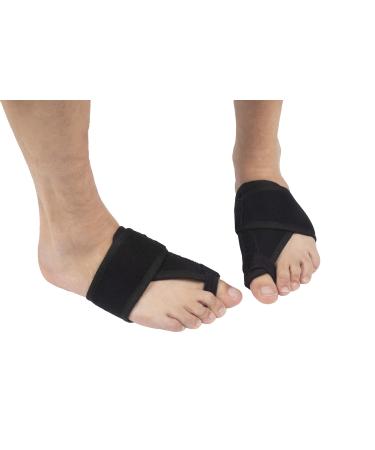 Bunion splint with soft comfortable lining and two straps for additional support.