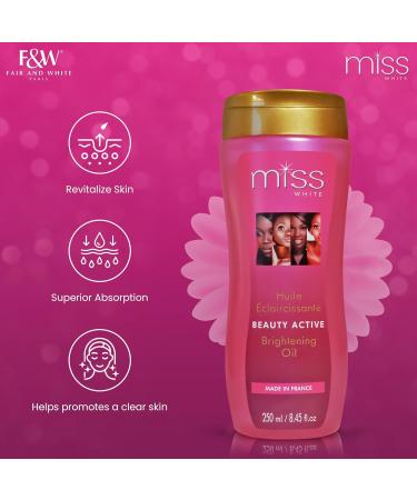 FAIR & WHITE Miss White Brightening Oil 250ml | Skin Brightening with Almond Oil | International Shipping Available - Buy Online on GoSupps.com