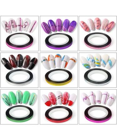 TEEROVA 32 Mixed Colors Nail Striping Tape Line with 2 Pieces Nail Tape Dispensers Nail Art Decoration Sticker DIY Nail Tip - Buy Online on GoSupps.com