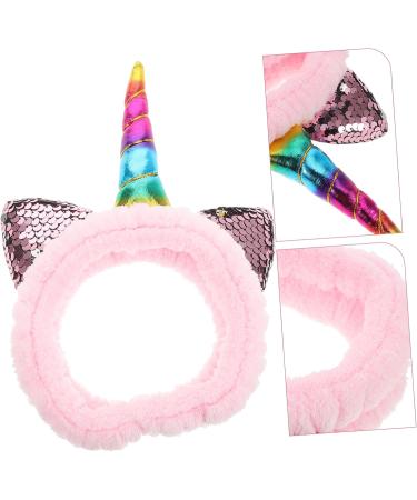 VALICLUD Unicorn Makeup Headband Cute Shower Hairband Women Girls Spa Headband for for Washing Face Spa Makeup Shower Bath Sports Pink - Buy Online on GoSupps.com