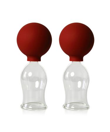 Lauschaer glass cupping glasses with ball 2 pieces 35mm for professional medicine fireless cupping cupping glass cupping jars