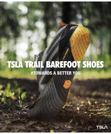 TSLA Men's Trail Running Shoes - Lightweight Athletic Zero Drop Barefoot Shoes - Non Slip Outdoor Walking Minimalist Shoes - Black & Grey 9.5 - Buy Online on GoSupps.com
