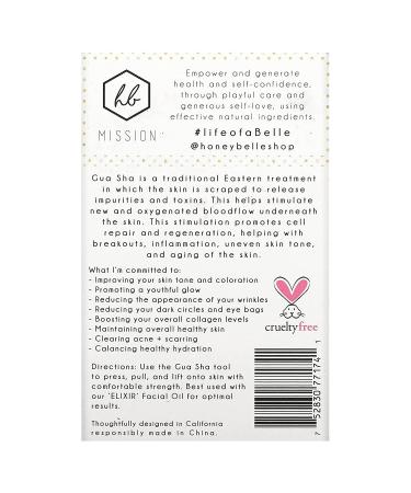 Buy Honey Belle Rose Quartz Gua Sha Tool for Natural Facial Lifting | 1 Tool - Buy Online on GoSupps.com
