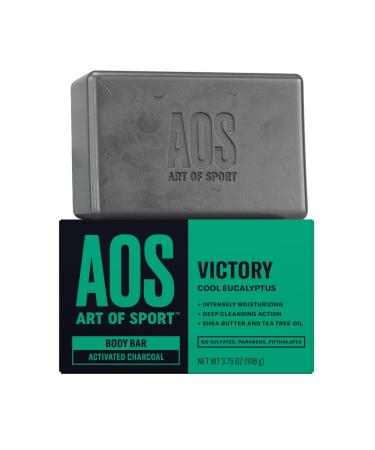 Art of Sport Mens Bar Soap, Charcoal Activated Hand, Face and Body Soap, Eucalyptus Fragrance, Made with Natural Botanicals, Moisturizing Tea Tree Soap, Made for Athletes, Victory Scent, 3.75 Ounce (Pack of 2) Eucalyptus