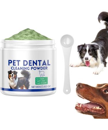 Green Powder for Dogs Teeth | 80g Natural Plant Extract Teeth Cleaning Powder Dog Breath Freshener Teeth Care Products Safe Plaqueoff Powder for All Dog Types - Buy Online on GoSupps.com