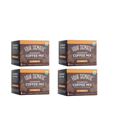 Four SIGMATIC FSF Mushroom Coffee Lion's Mane & Chaga Pack of 4 boxes of 10 sachets