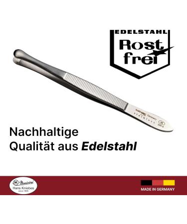 HK Manicure by Hans Kniebes - 9 cm Diabetic & Rounded Eyebrow Tweezers | Premium Stainless Steel from Solingen - International Shipping Available - Buy Online on GoSupps.com