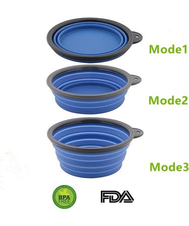 Piepea Collapsible Dog Bowl 2 Pack Travel Bowl Made of Food-Grade Silicone BPA-Free Portable Foldable Dog Cat Food Water Feeding Bowl Two Free Carabiners - Buy Online on GoSupps.com