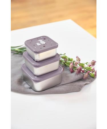 L SSIG Snack Box Set of 3 - Stainless Steel Tiny Farmer Lilac | Eco-Friendly & Durable Lunch Containers - Buy Online on GoSupps.com