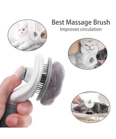 Self-Cleaning Cat Grooming Brush for Shedding - Pets Slicker Brushes for Dogs - Removes Loose Undercoat Mats and Tangled Hair - Pet Massage Tool in Gray - Buy Online on GoSupps.com