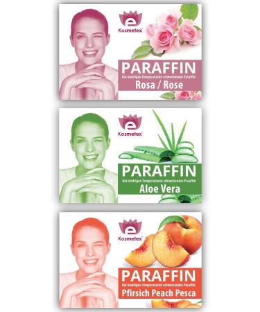 Kosmetex Paraffin Bath Mix Package - Peach Aloe Vera & Pink Rose Fragrance | Low Melting Point Paraffin Wax - 12x500ml - Buy Online on GoSupps.com