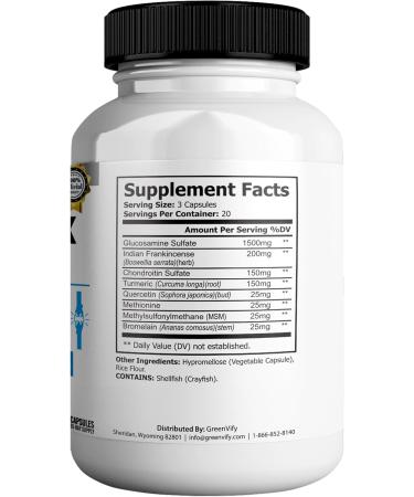 GREENVIFY ArthroGenX MAX Joint Support Supplement 60 Capsules 20 Day Supply (1) - Buy Online on GoSupps.com