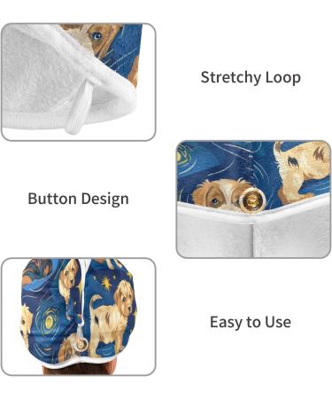 Cute Cartoon Puppies Hair Towel 2 Pack Super Absorbent Quick Dry Turbans for Women & Girls - Buy Online on GoSupps.com