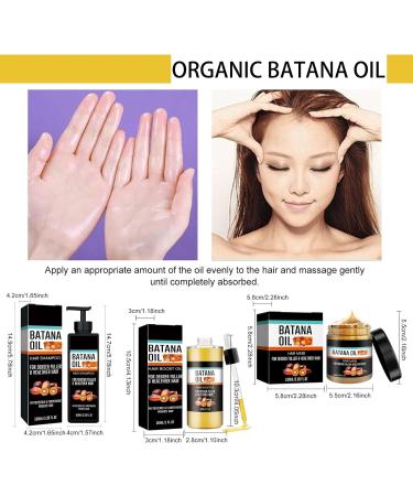 Batana Oil for Hair Care Set Organic Batana Oil for Healthy Hair Batana Oil Shampoo and Conditioner Natural Hair Growth Oil Effective Against Regional Alopecia Soothe Scalp - Buy Online on GoSupps.com
