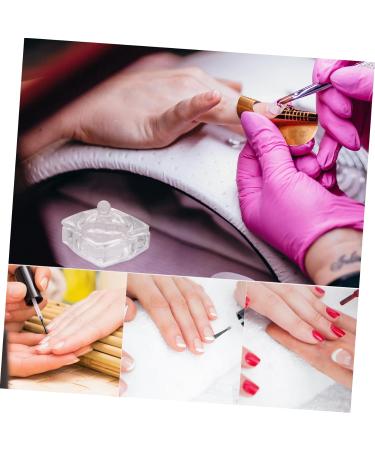 Milisten Glass Jar Candy Jar Decor Nail Art Accessories Nail Dish for Acrylic Nails Nail Cups Nail Dish with Lid Nail Art Liquid Holder Nail Art Dish Dappen Dish Castor Glass Heart-shaped 1 - Buy Online on GoSupps.com