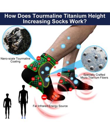 OLENZA HIGHERSOCKS 2023 Far Infrared Titanium Ion Heightening Booster Socks - Comfort Tourmaline Socks for Men & Women - Large 3pcs - Buy Online on GoSupps.com