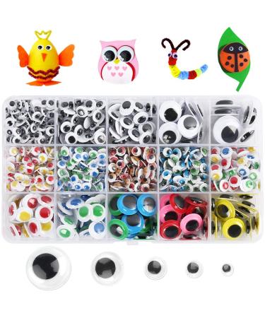 LotFancy Wiggle Googly Eyes for Crafts, 1100PCS Self-Adhesive Multi Colored Assorted Sizes(6mm, 8mm, 10mm, 12mm, 15mm, 20mm), Google Eyes Stickers for DIY, Toy Accessories, Art Crafts, Decoration - Buy Online on GoSupps.com