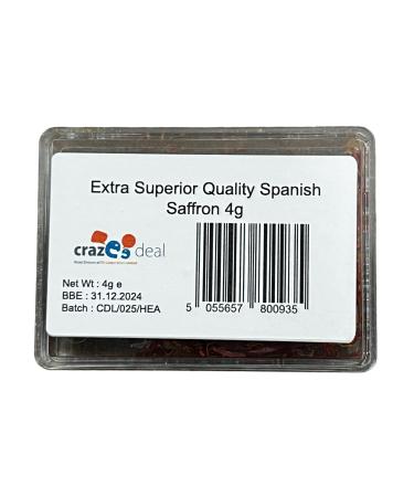 Crazee Deal | Extra Superior Pure Spanish Saffron Strands 4g | Azafran | Zaffron | Mancha