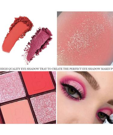 16 Colors Waterproof Pink Red Eyeshadow Palette - Highly Pigmented Matte and Shimmer Shades - Long-Lasting Eye Makeup Palette - Buy Online on GoSupps.com