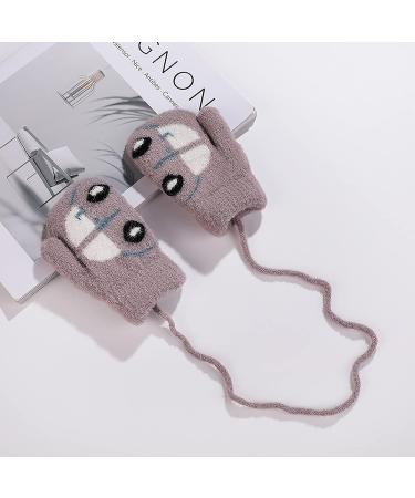 Cute Fox Knitting Full Finger Gloves for Kids 1-3 Yrs | Winter Thermal Plush Lining | Ideal for Cycling & Camping | Toddler Gloves in Car/Khaki - Buy Online on GoSupps.com