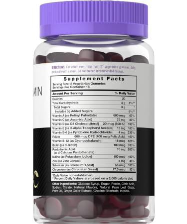 Carlyle Men's Multivitamin Gummies - 30 Count | Blueberry Flavor | B12, D3, Zinc | Vegetarian Supplement - Buy Online on GoSupps.com