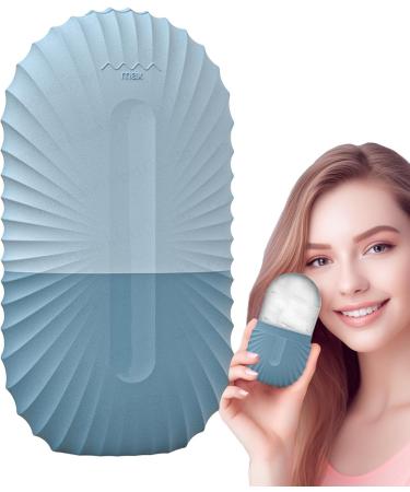 Buy Ice Face Scooter - Reusable Cooling Silicone Ice Cube Roller for Facial Massage & Skin Care - Long-Lasting Ice Mold - Shell Pattern Blue - Buy Online on GoSupps.com