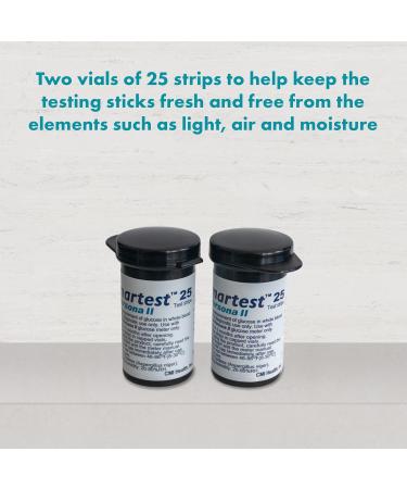 CMI Health Smartest Persona II Blood Glucose Test Strips - 50 Strip Pack for Diabetes Monitoring - Buy Online on GoSupps.com