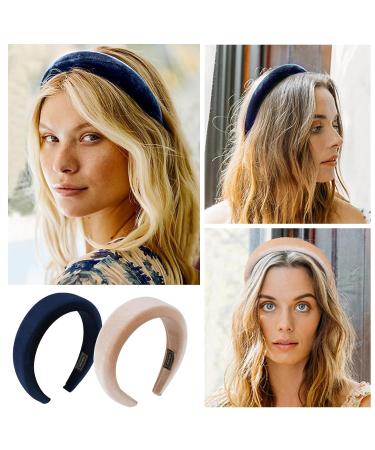 Blessing 4-Pack Padded Hair Ropes & Headbands for Women - Wide Hair Bands Hair Accessories in Black Blue Red & Apricot - Buy Online on GoSupps.com