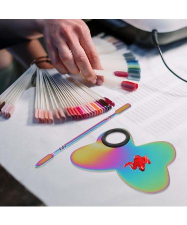 Buy KALLORY Heart-Shaped Stainless Steel Mixing Palette & Spatula Tool for Nail Art | Perfect for Salon & Home - International Shipping Available - Buy Online on GoSupps.com