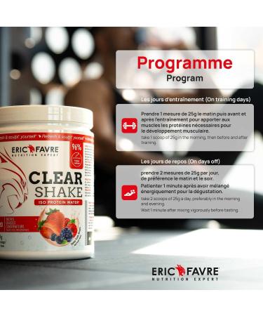 Clear Protein Shake - Iso Protein Water - Refreshing and Fruity - Protein Drink - Certified Quality - French Laboratory Eric Favre - 500 g Peach Apricot - Buy Online on GoSupps.com