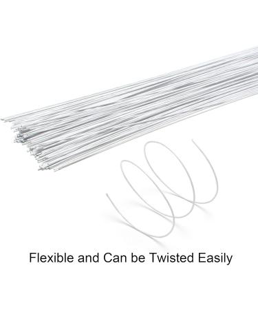 Cinvo 22 Gauge Floral Stem Wire 100 Count - 14 Inch Paper Wrapped Wire for Flower Arrangements, DIY Bouquet, Handcrafts - White - Buy Online on GoSupps.com