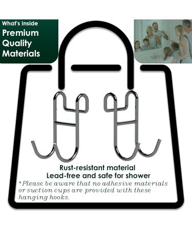 Starich Shower Caddy Hooks & Razor Holders - Durable Shower Hooks for Luffa & Razors - Silver 2 Open Design - Buy Online on GoSupps.com