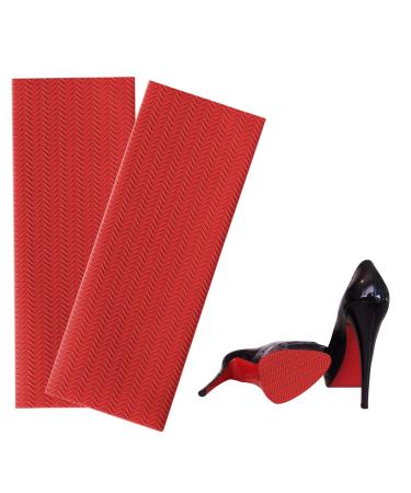 Shoe Sole Protectors for Christian Louboutin Heels Self Adhesive Silicone Non-Slip Shoes Pads  Rubber Sheet 10.6x3.9x2 pcs Red