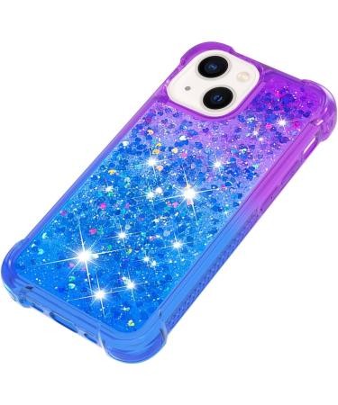 Buy Tivenfezk Nadoli Glitter Drive Sand Shell for iPhone 15 Plus | Shockproof Gradient Liquid Transparent Case with Bumper - Violet Blue - Buy Online on GoSupps.com