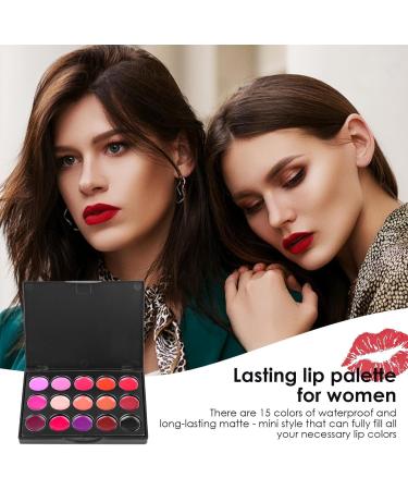  G n rique Waterproof Lip Gloss Palette - 15 Piece Lipstick Set Pigment-Rich Formula Long Lasting Finish Silky Matte Texture | Professional Makeup Palette for Coll - Buy Online on GoSupps.com