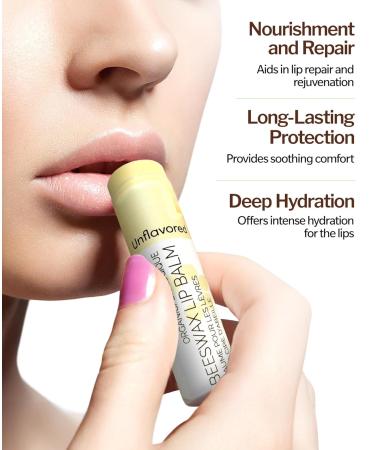 OneRoot 100% Organic Beeswax Lip Balm Unflavoured Lip Moisturizer for Dry & Cracked Lips With Coconut Oil Vitamin E Rosemary & Calendula Extract Hydrating Natural Lip Care (0.15oz) - Buy Online on GoSupps.com
