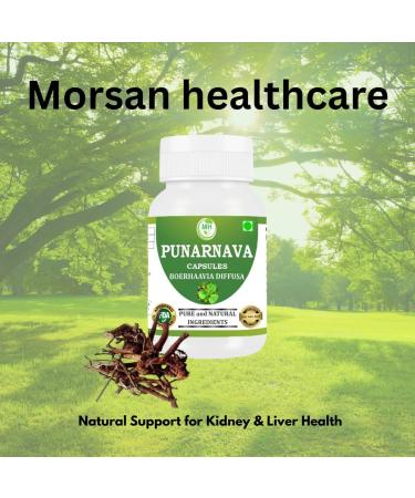 Morsan Healthcare Punarnava Capsules (Boerhaavia Diffusa) 500mg 60 Veg Capsules | Herbal Wellness Supplement for Natural Kidney & Liver Support | Plant-Based Detox & Cleansing Formula | Pack of 1 - Buy Online on GoSupps.com