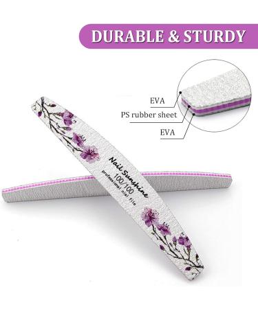 12PCS Nail File Set Half Moon Nail Buffer Files Double-Sided Emery Boards for Nails 100 180 240 Grit Professional Manicure Tool for Natural Nails or Extensions - Buy Online on GoSupps.com