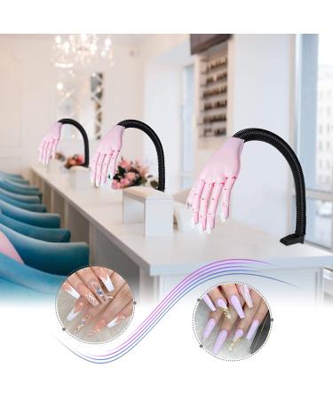 HoMove Nail Practice Hand Set - 2 Piece Pink Acrylic Nail Practice Tool with 100 Fake Nails - Buy Online on GoSupps.com