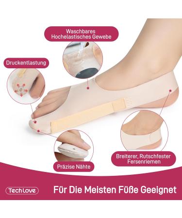 Tech Love Hallux Valgus Socks - Bunion Relief Non-Slip Heel Strap Splint Size M for Shoes | International Shipping - Buy Online on GoSupps.com